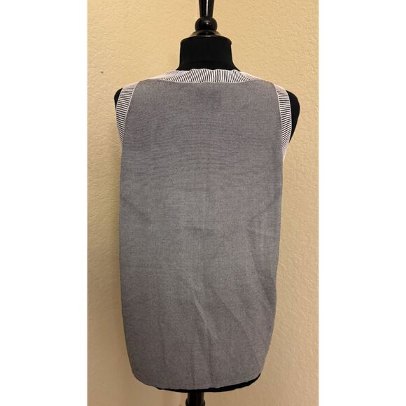 Chico's Layering Shell Ribbed Striped Tank - Sz 2 (L) - Picture 4 of 9